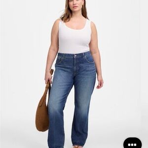 Madewell Plus Curvy Longline Straight Jean in Greendale Wash